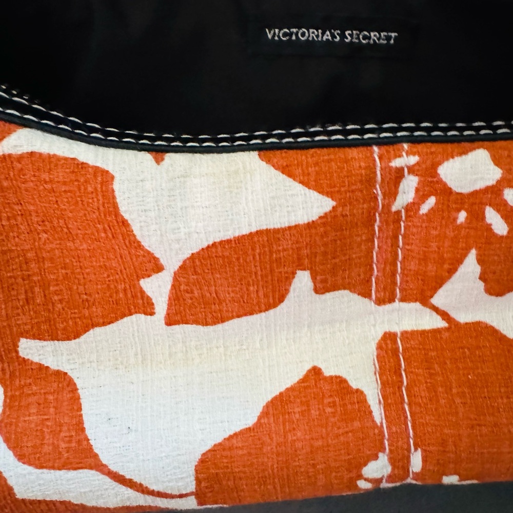 Victoria's Secret Orange and White Clutch with Modern Design